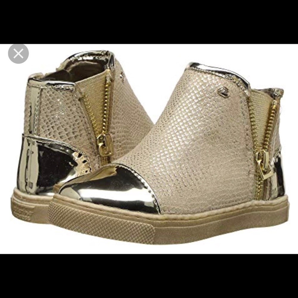 NWT fancy Gold Toddler hightops